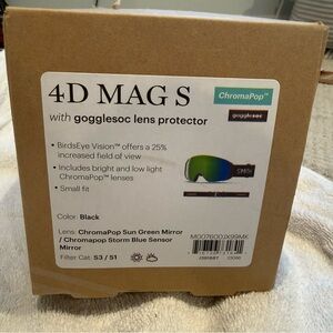 SMITH 4D MAG S Goggles - Black Frame, Green Mirror Lens and Storm Blue Lens